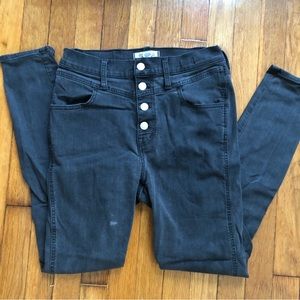 Madewell Washed black road-tripped jeans with button fly